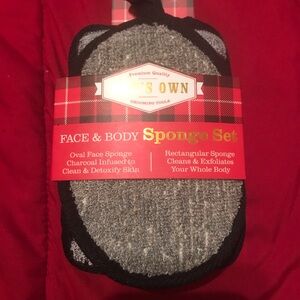 Gray Face & Body Sponge Set